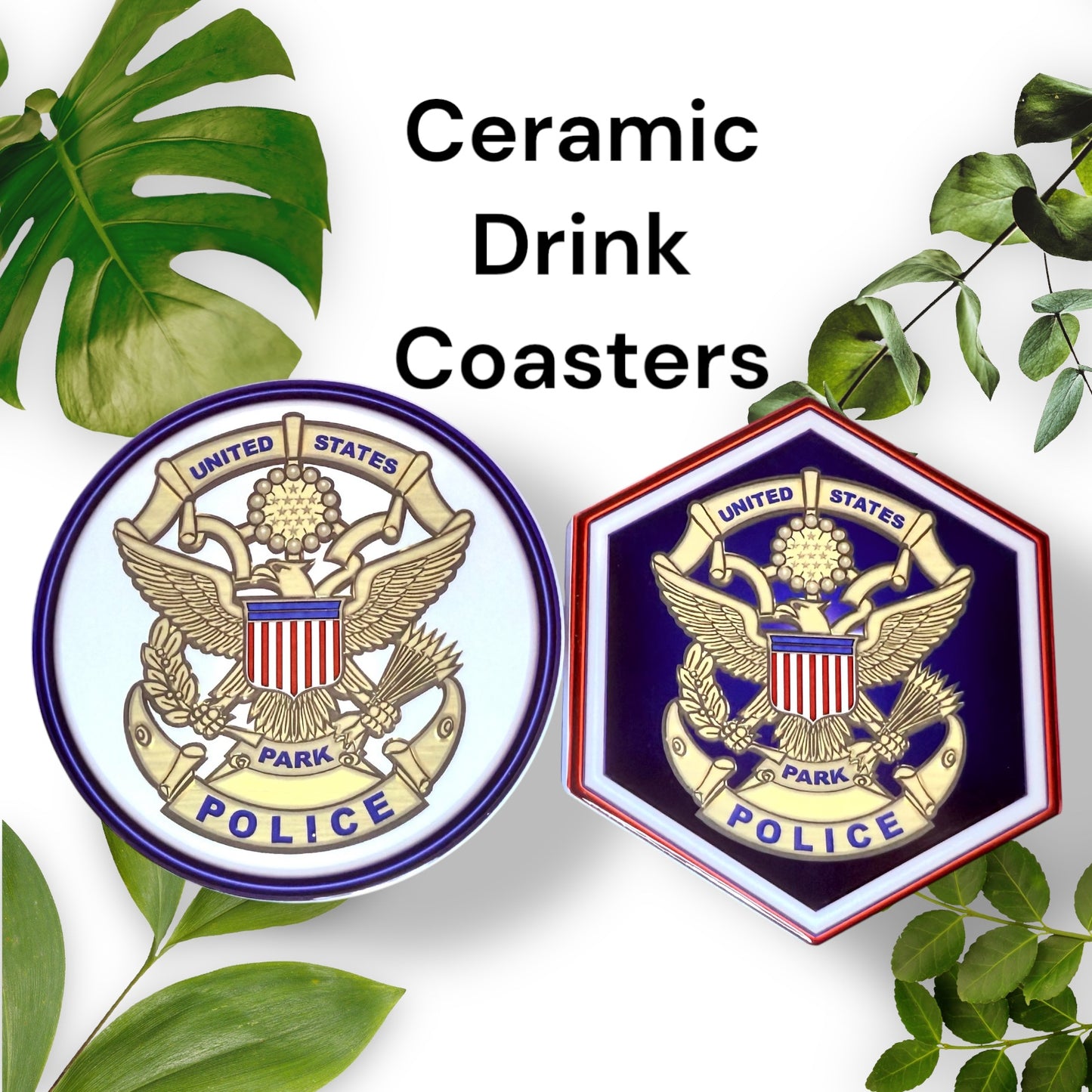 Ceramic Drink Coasters US Law Enforcement Federal Agencies