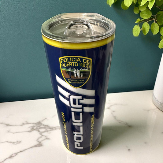 Tumbler (vaso) del Pasadía Familiar de la Policia de Puerto Rico en Fl 2025