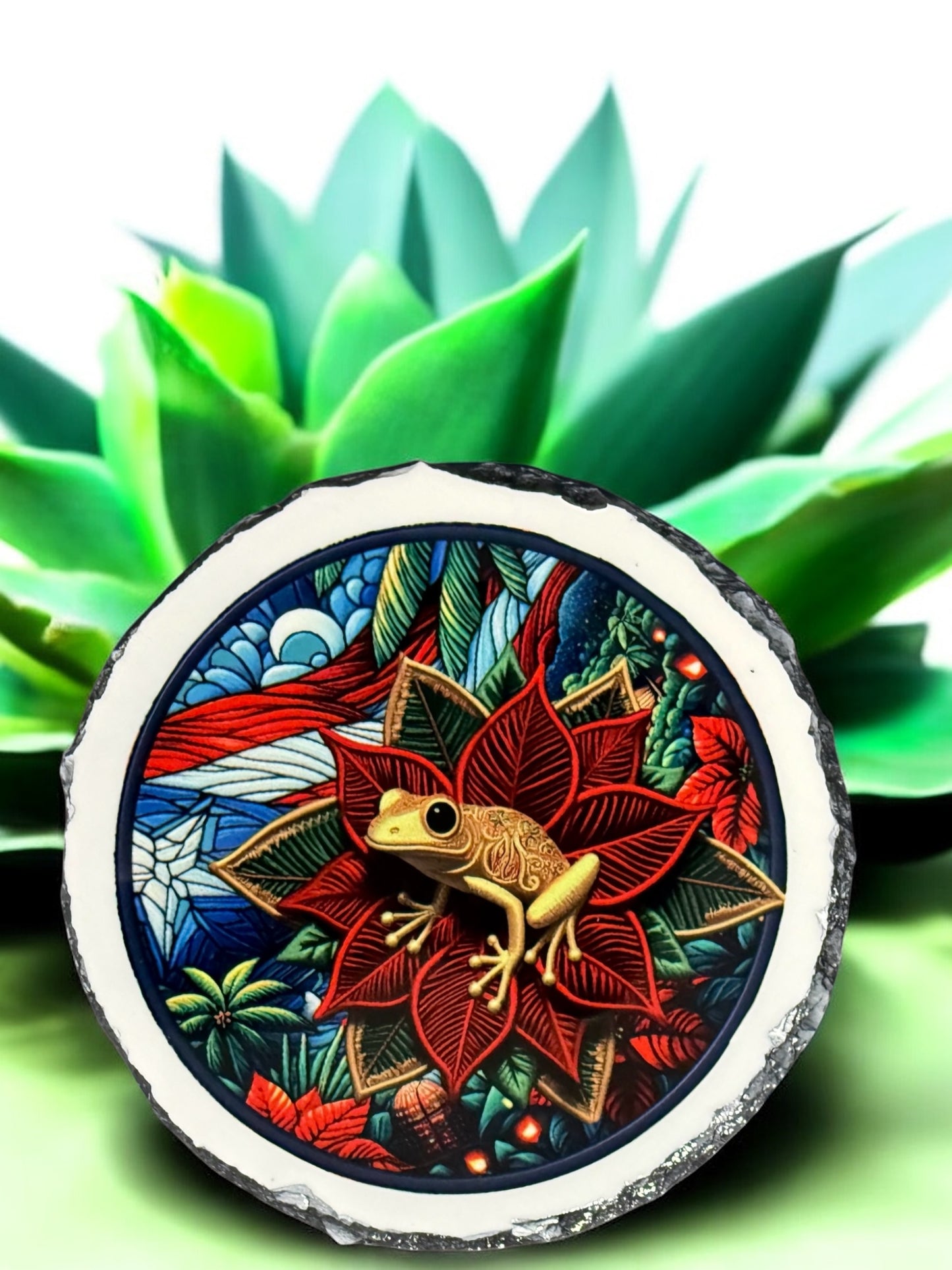 Puerto Rico Rock Slate Drink Coaster Set of 4