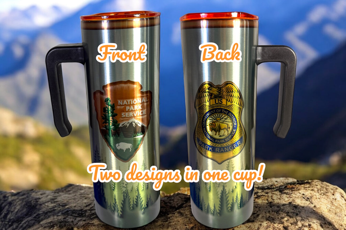 National Park Service Stainless Steel Travel Mug with Coasters